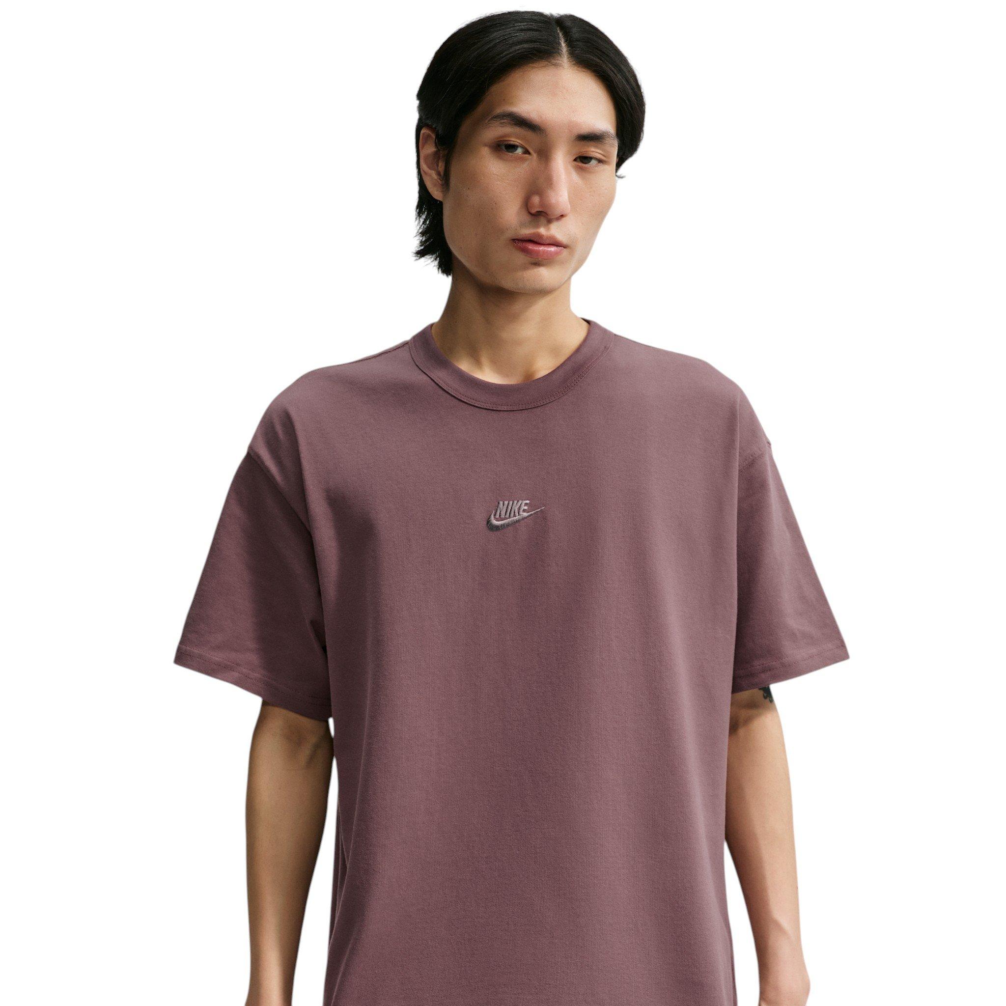 Nike Men's Sportswear Premium Essentials Small Embroidered Logo Long-Sleeve T-Shirt - PURPLE